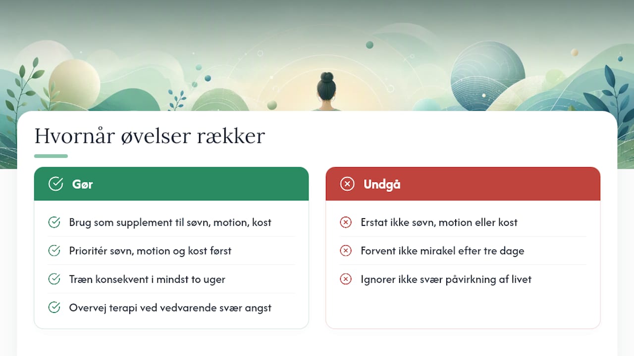 Kan åndedrætsøvelser stå alene, eller kræver det mere? — overview diagram